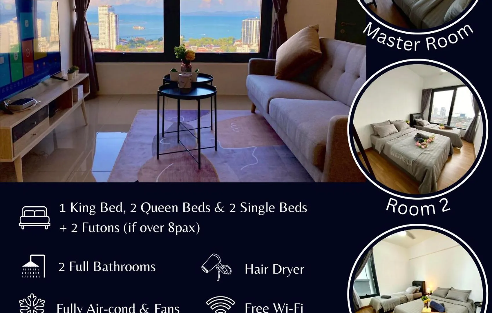 Apartamento Tropicana 218 Macalister Sea & City View By Staycation Homestay George Town